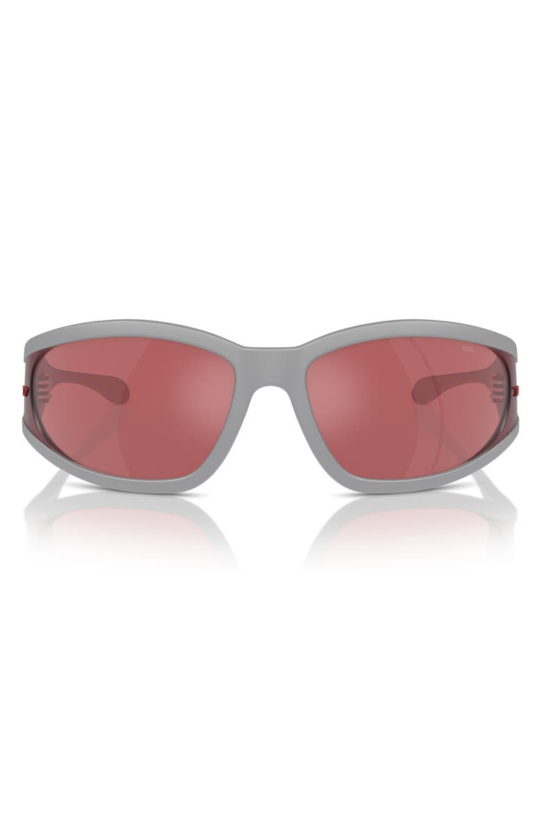 DIESEL<sup>®</sup> 65mm Oversize Pillow Sunglasses, Main, color, Matte Grey/ Red Hiper Mirror
