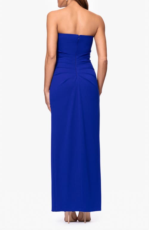 Xscape Evenings Strapless Evening Gown In Marine