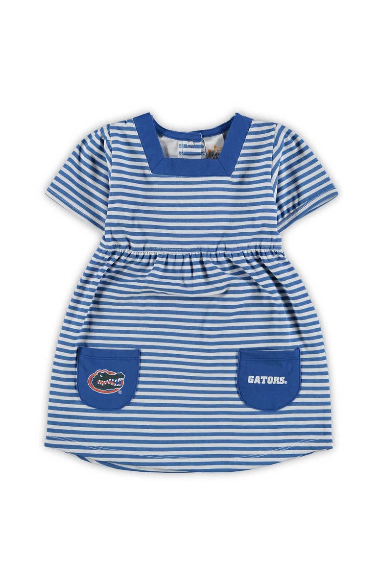 LITTLE KING Girls Toddler Royal Florida Gators Striped Dress with Pockets, Main, color, Royal