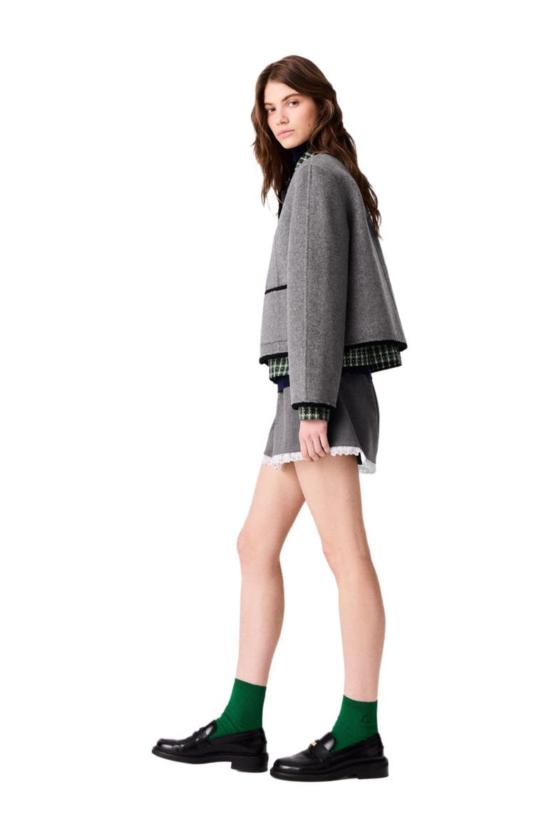 Short double-faced coat, Alternate, color, Light grey