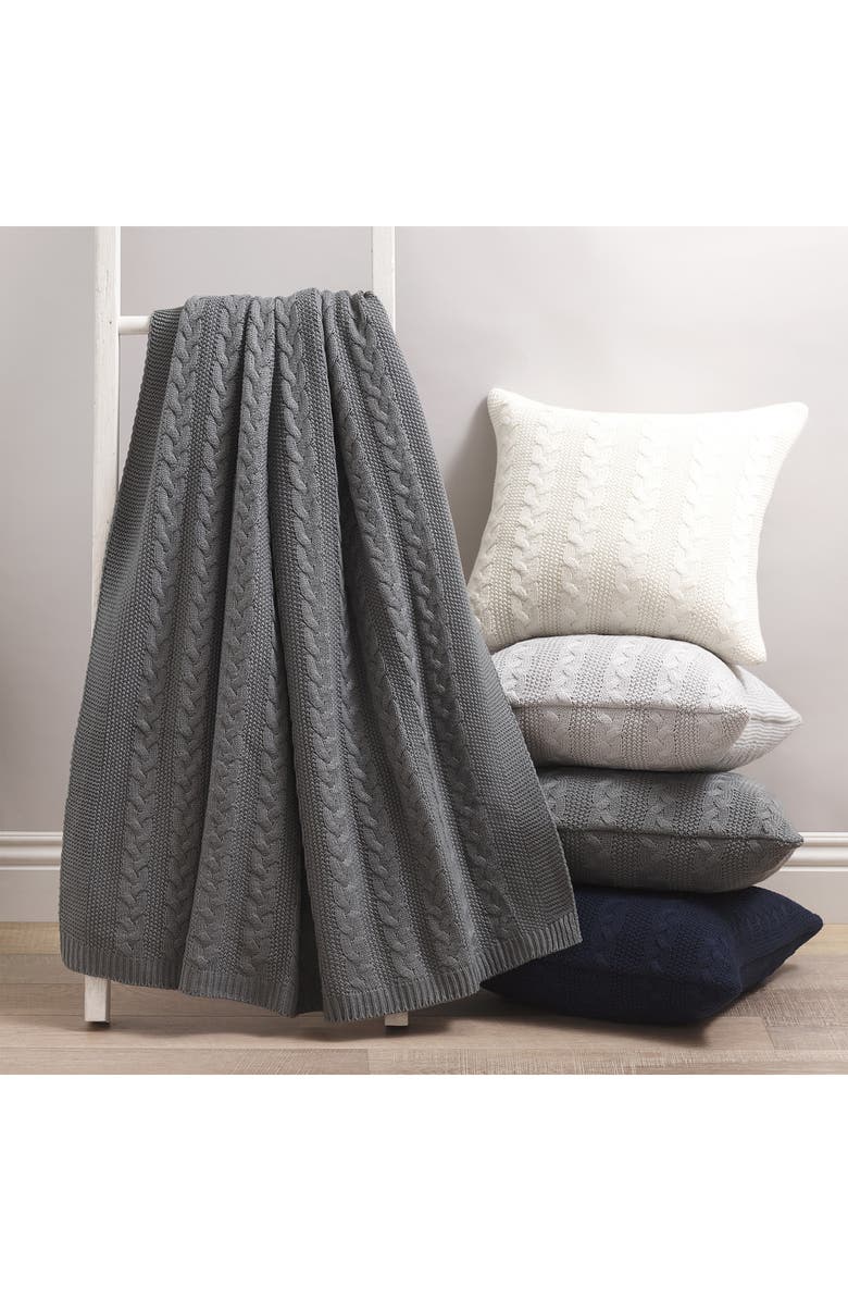 Allied Home Cable Knit Throw, Alternate, color, Grey
