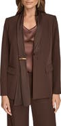 Donna Karan New York Mixed Media One-Button Blazer