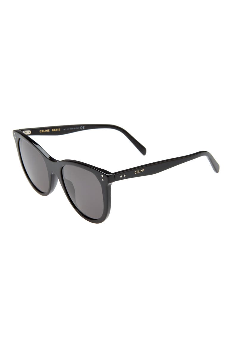 53mm Cat Eye Sunglasses, Alternate, color, SHINY BLACK/ SMOKE
