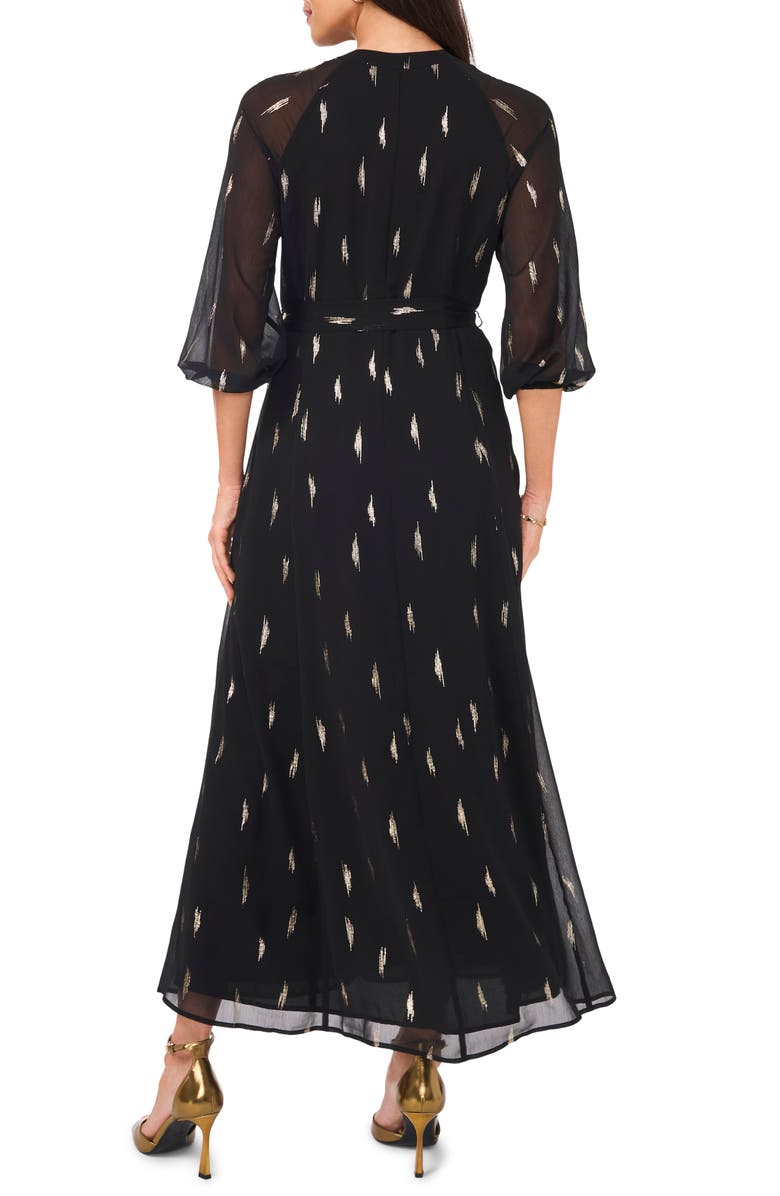 Vince Camuto Metallic Chiffon Balloon Sleeve Maxi Dress, Alternate, color, 