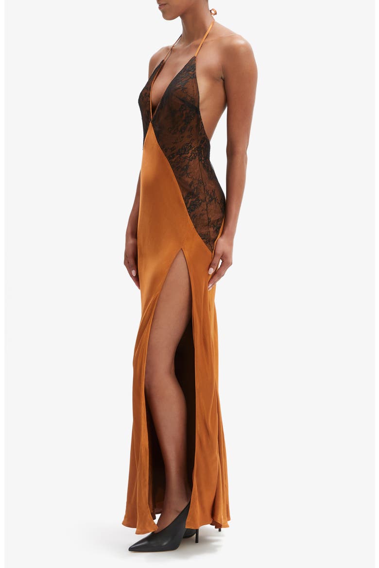 Estrella Halter Gown, Alternate, color, TOFFEE