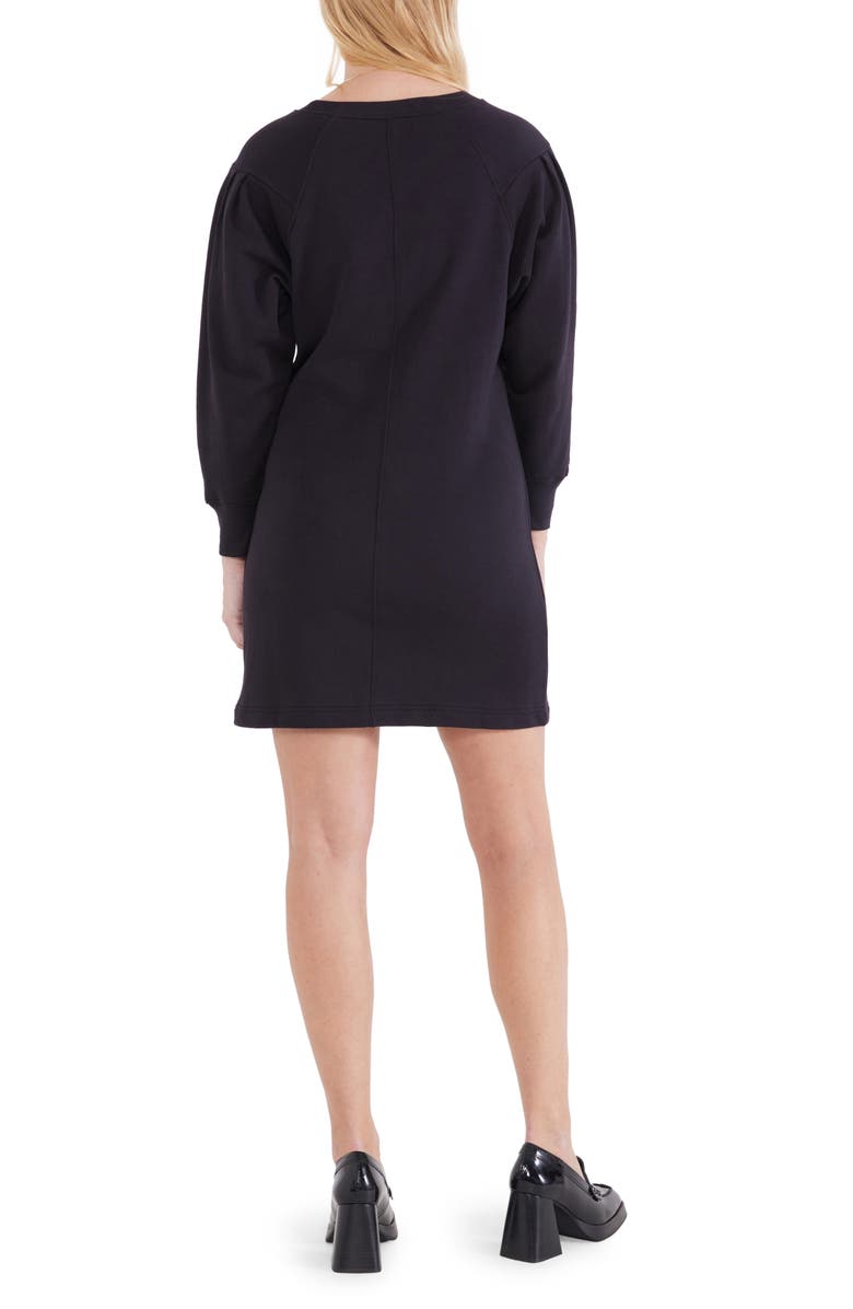ÉTICA Camila Pleat Shoulder Long Sleeve Cotton French Terry Minidress, Alternate, color, 