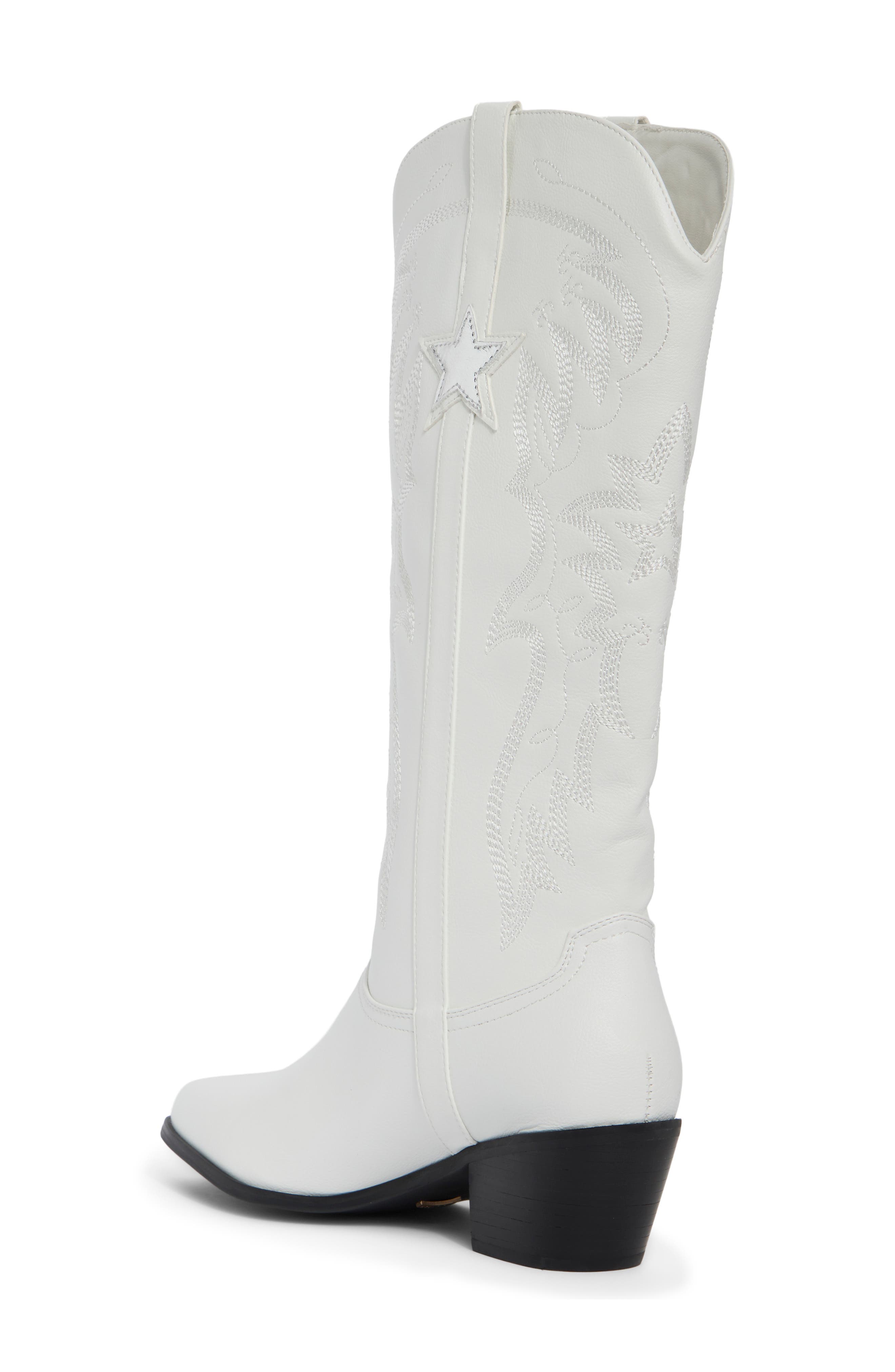 Ubelle Faux Leather Western Boot, Alternate, color, WHITE/ SILVER METALLIC
