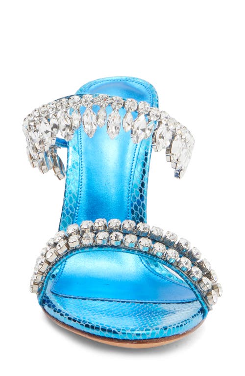 Alexandre Birman Crystal Fringe Sandal In Blue