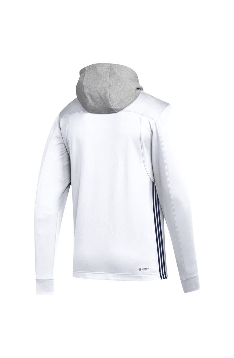 adidas Men's adidas White Columbus Blue Jackets Refresh Skate Lace AEROREADY Pullover Hoodie, Alternate, color,