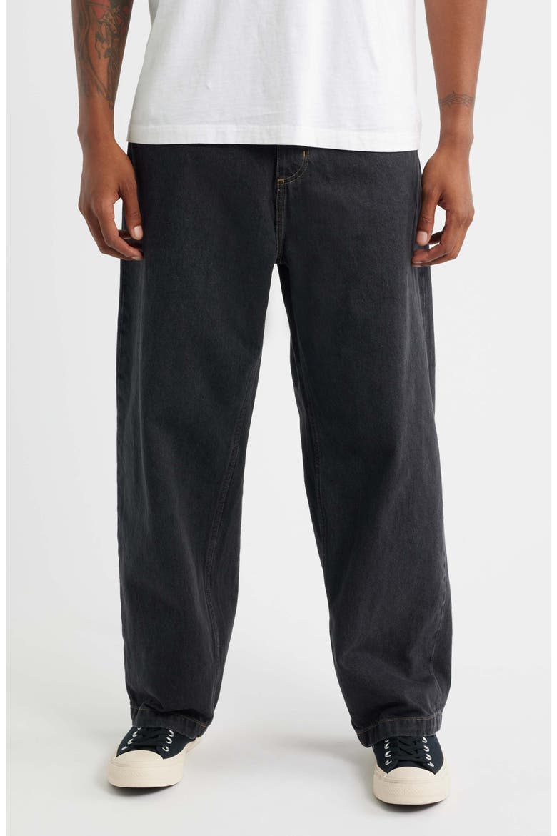Brandon Loose Straight Leg Jeans, Main, color, BLACK STONE WASHED