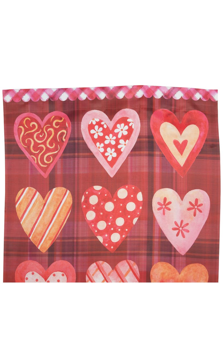 Northlight Be My Valentine Plaid and Heart Outdoor House Flag 28" x 40", Alternate, color, Red