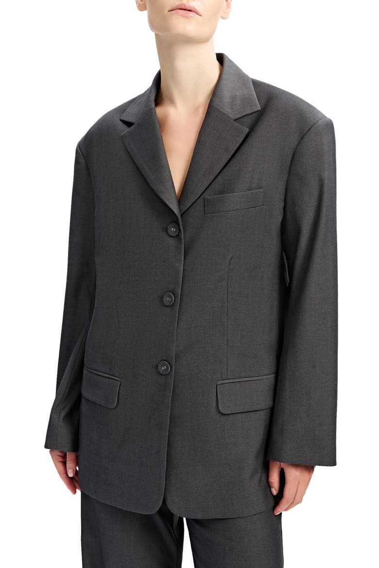 Akia Oversize Blazer, Main, color, DARK CHARCOAL