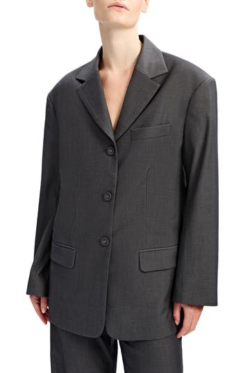 Bardot Akia Oversize Blazer In Dark Charcoal