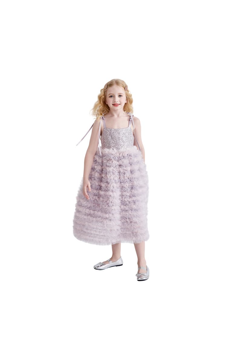 Liliana Sequin Tulle Dress, Alternate, color, Light Purple