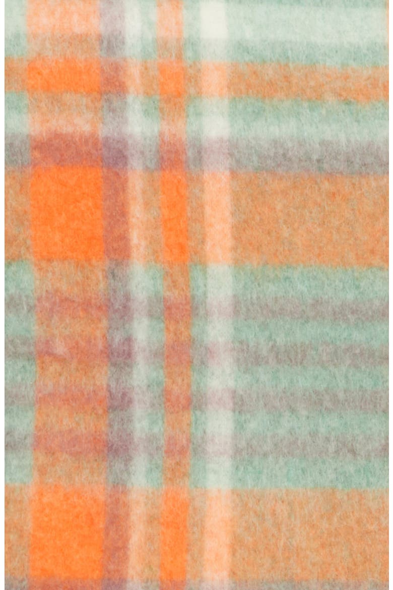 Vana Plaid Wool Scarf, Alternate, color, ORANGE/ LILAC/ AQUA BLUE