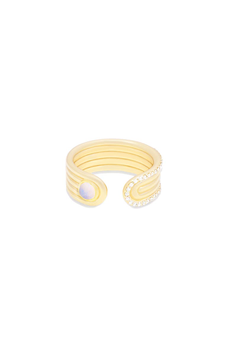 Found Cabochon Open Ring, Main, color, Rainbow Moonstone