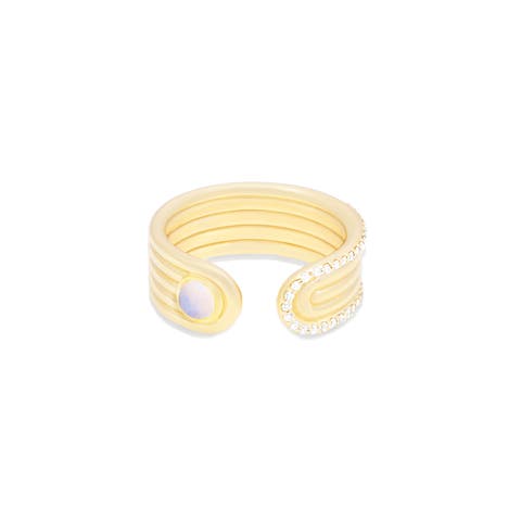 Found Cabochon Open Ring