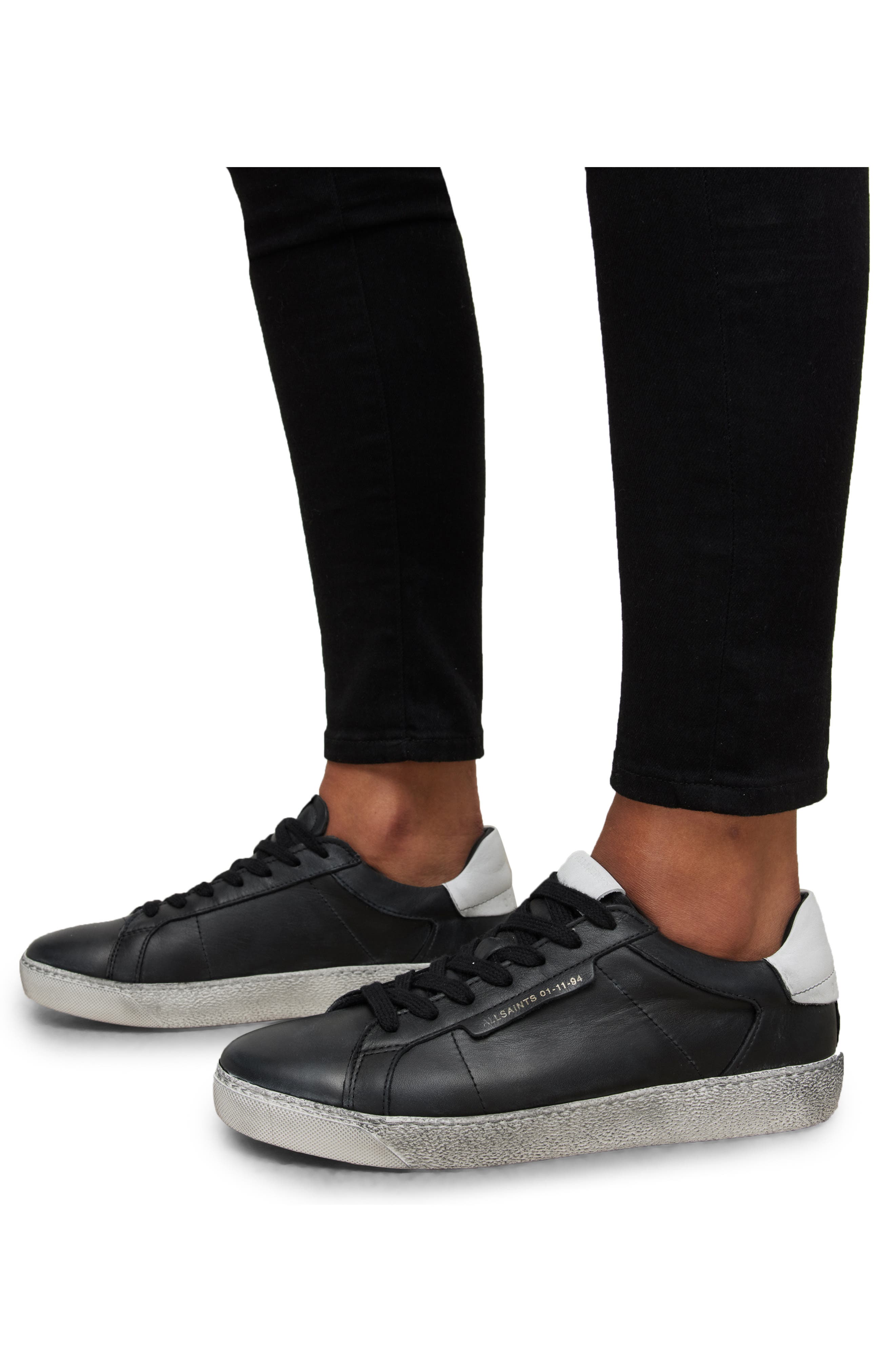 AllSaints Sheer Sneaker, Alternate, color, Black/ White