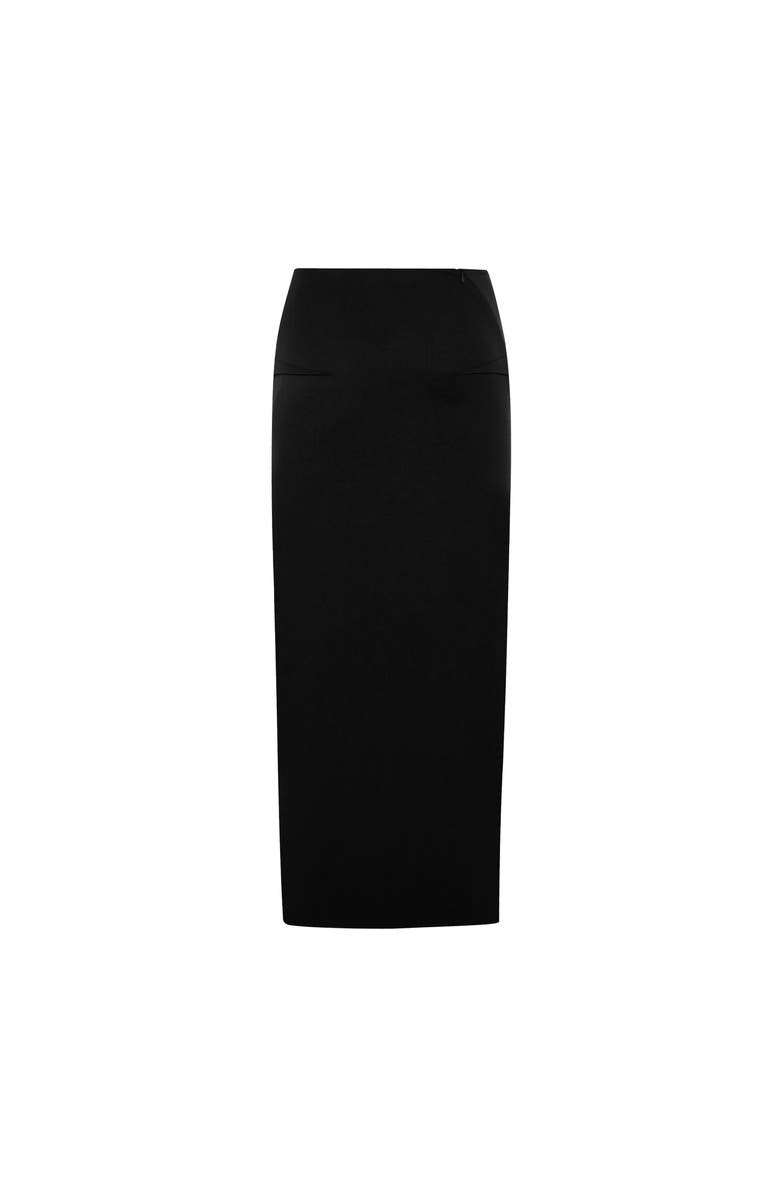 THEO The Label Thetis Techno Pencil Skirt, Alternate, color, Black