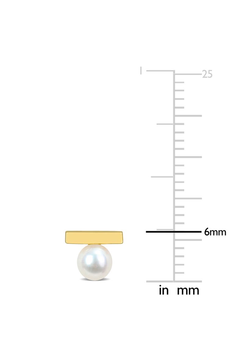 Cultured Pearl Bar Stud Earrings 10k, Alternate, color, Yellow Gold