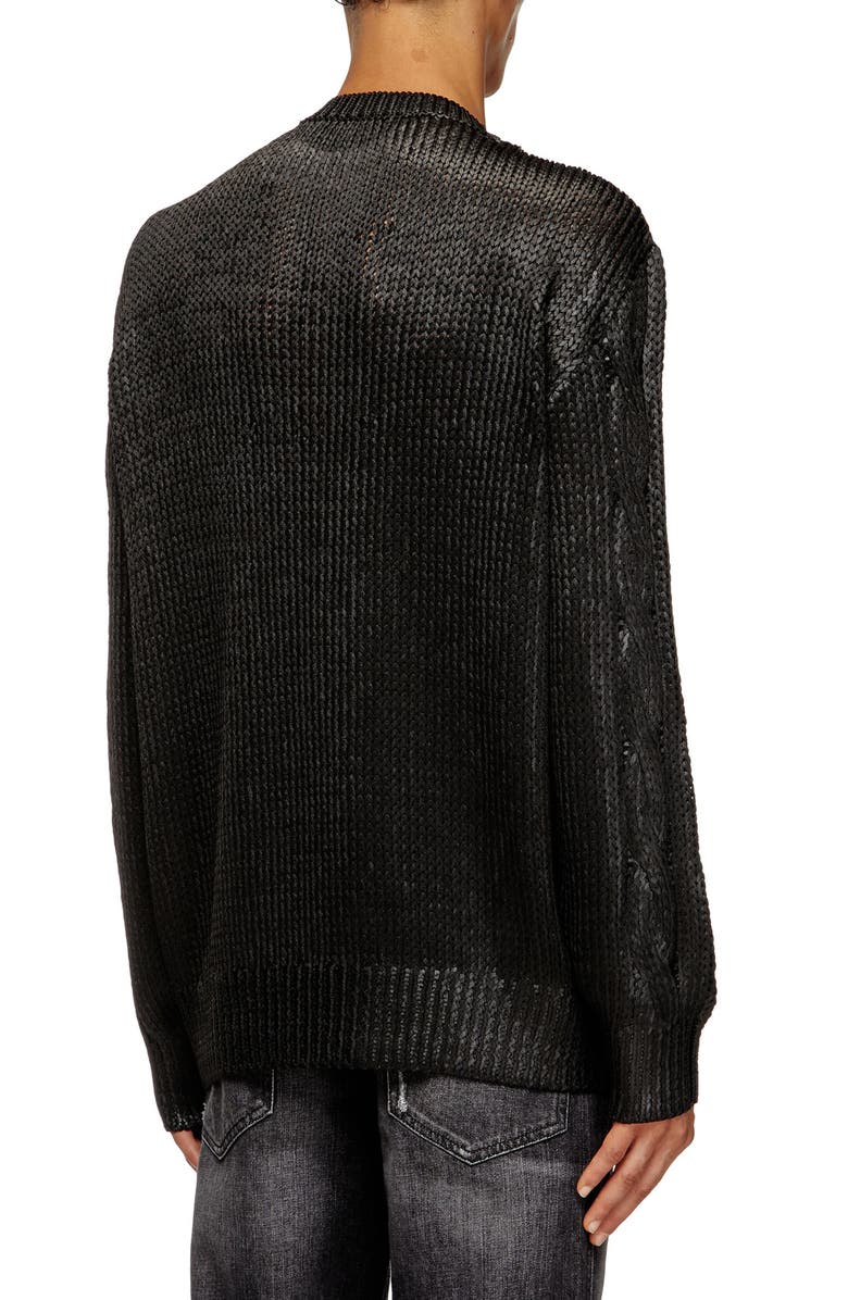 DIESEL<sup>®</sup> K-Michiu Cable Knit Sweater, Alternate, color, Black