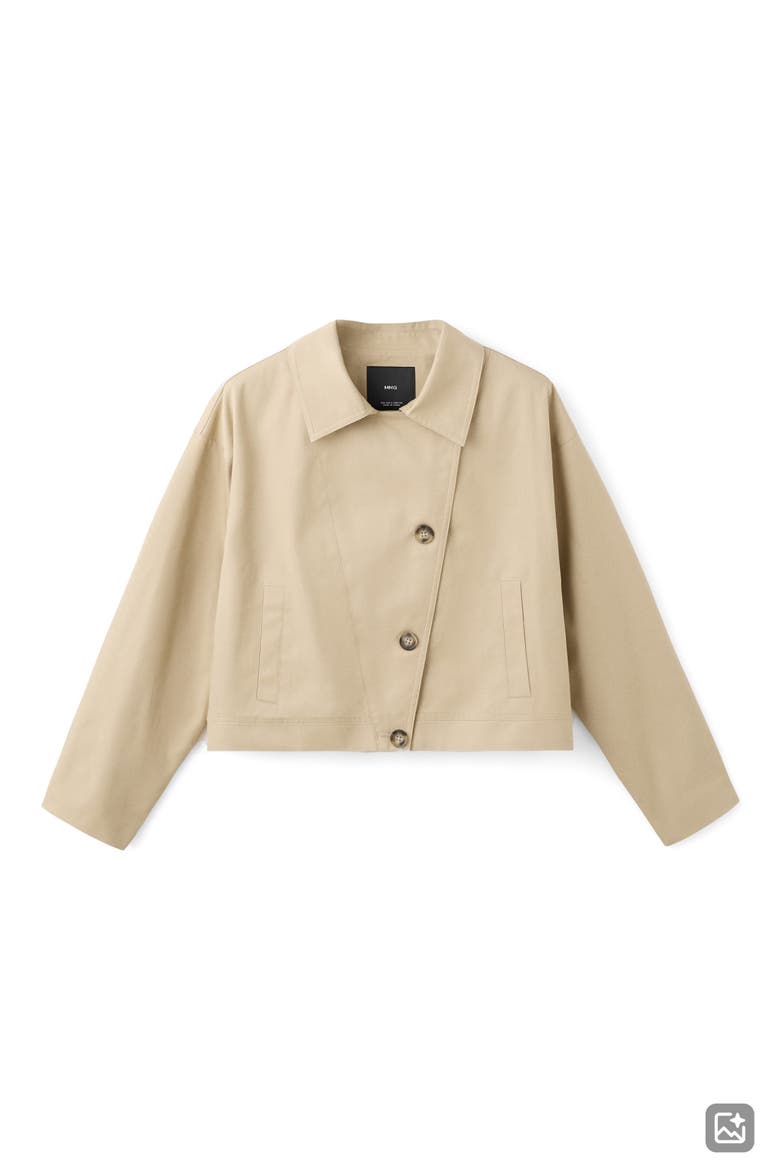 Asymmetric Crop Trench Coat, Alternate, color, BEIGE