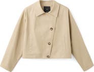 MANGO TEEN Asymmetric Crop Trench Coat