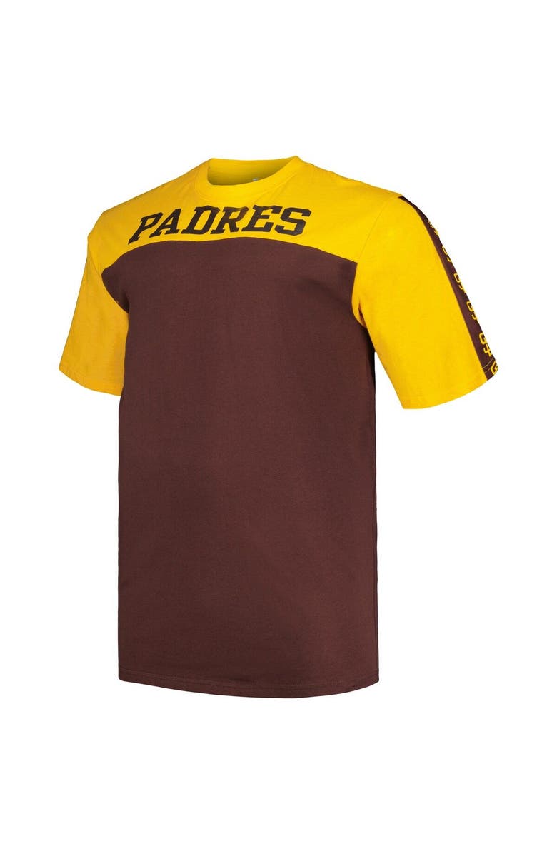 PROFILE Men's Profile Gold/Brown San Diego Padres Big & Tall Yoke Knit T-Shirt, Alternate, color, Gold