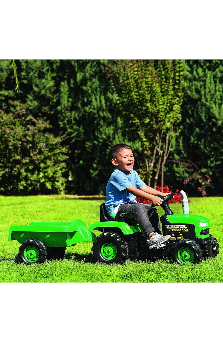 Dolu Pedal Operated Tractor W/Trailer Green Ages 3+, Alternate, color, 
