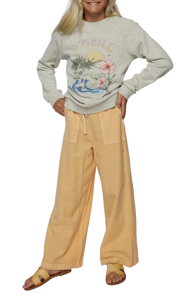 Kids' Koa Wide Leg Pants, Alternate, color, STRAW