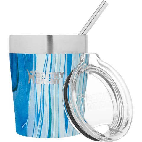 Stainless Steel Tumbler with Straw 12oz Ocean Tide