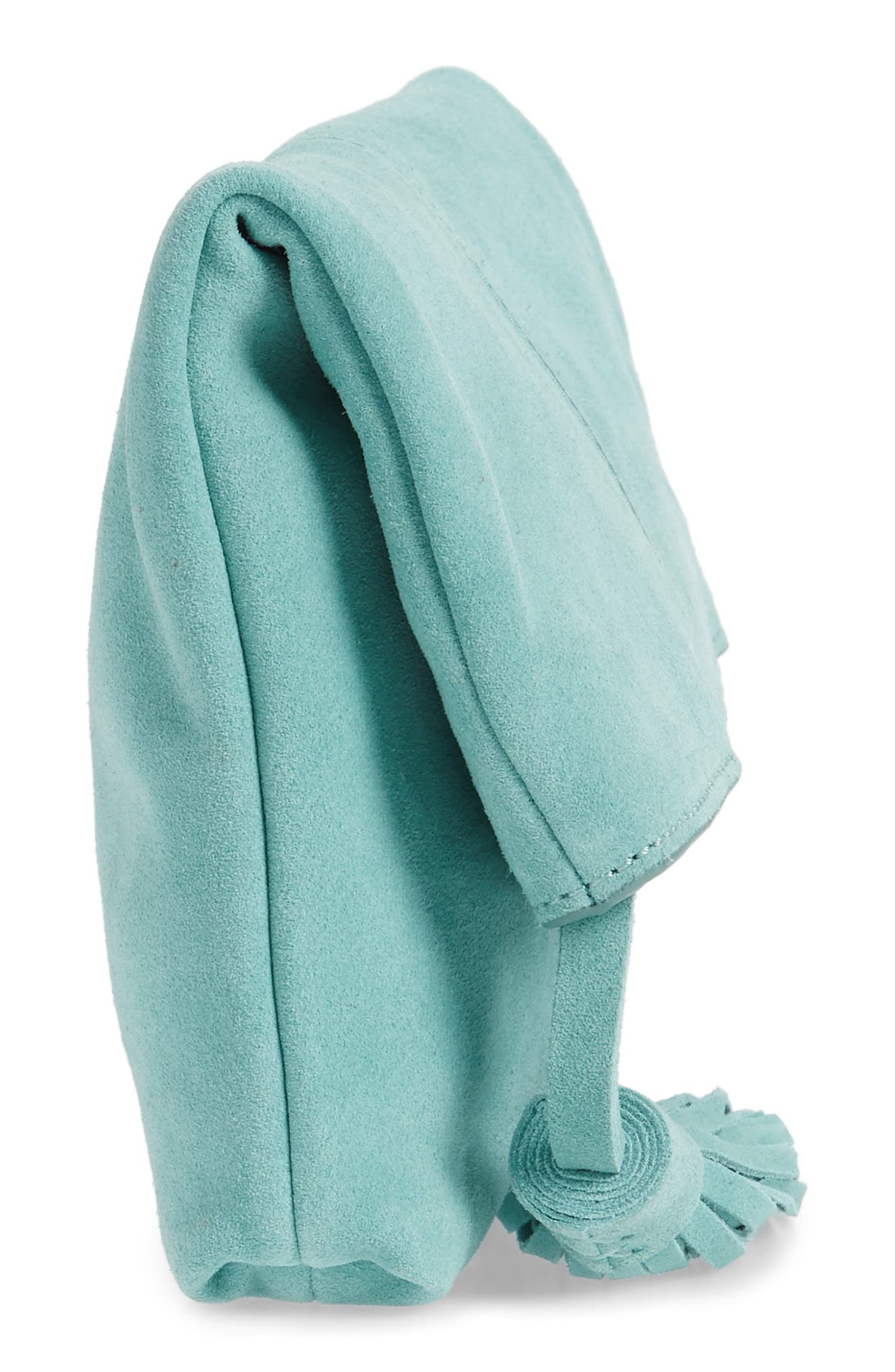 Suede Clutch, Alternate, color, BLUE TURQUOISE