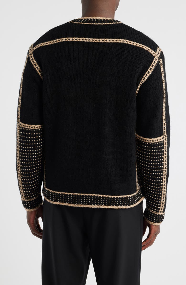 NN07 August Wool Blend Cardigan, Alternate, color, Black