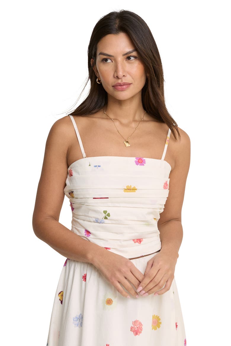 Felicity Floral Print Bandeau Top, Alternate, color, WHITE