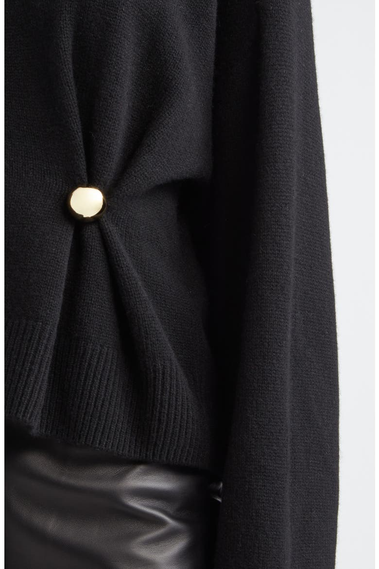 Bill Draped Cashmere Sweater, Alternate, color, BLACK