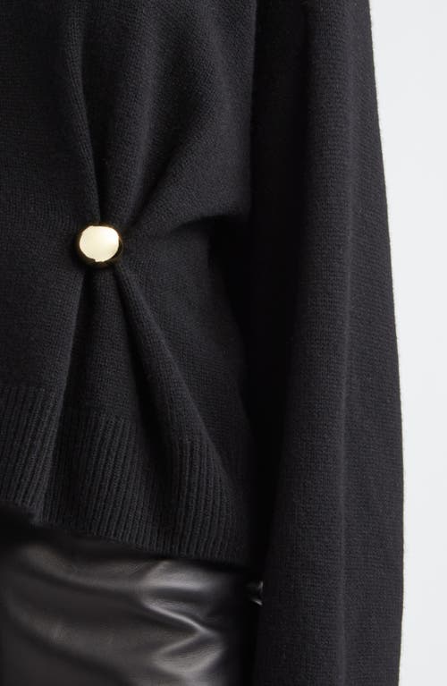 Loulou De Saison Bill Draped Metallic-ornament Sweater In Black