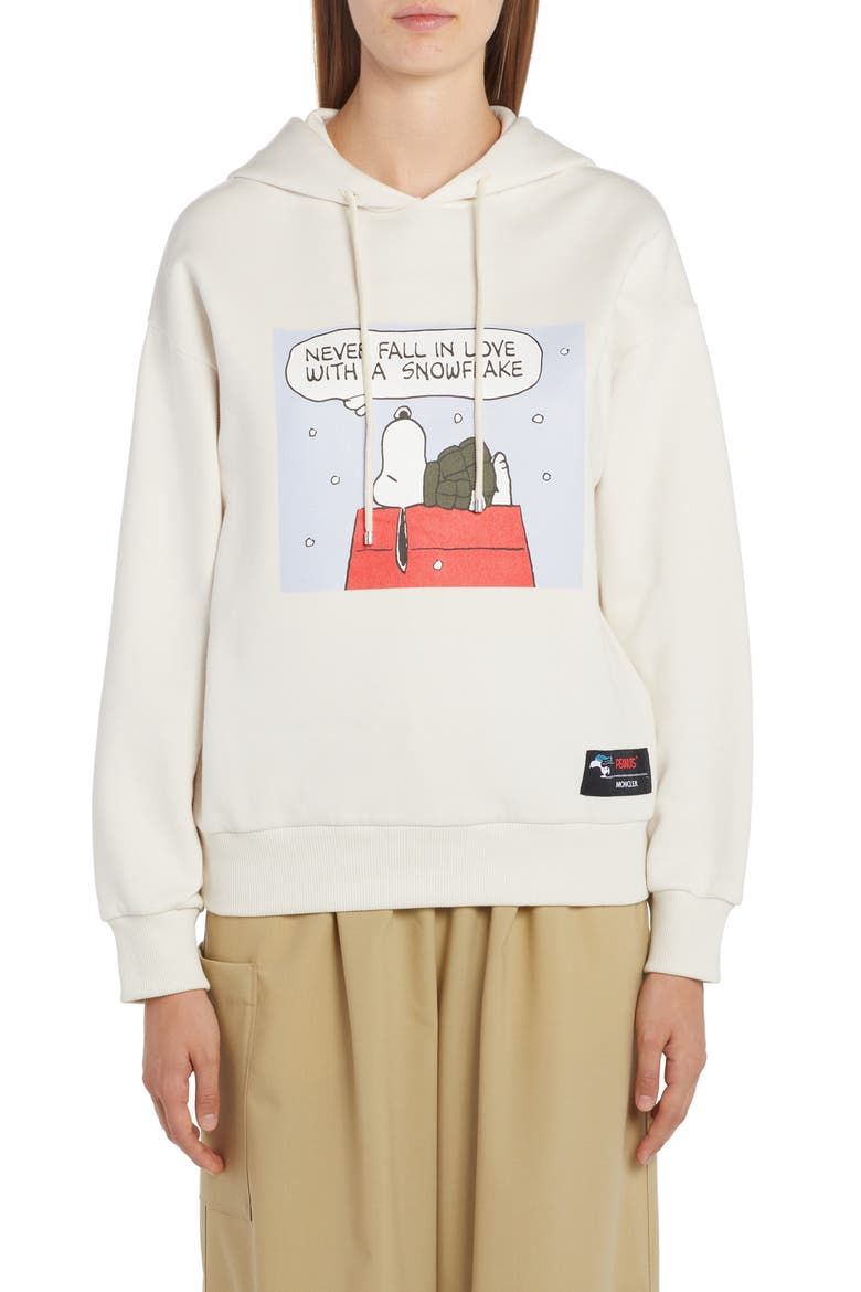 x Peanuts® Snoopy Snowflake Graphic Hoodie, Main, color, WHITE
