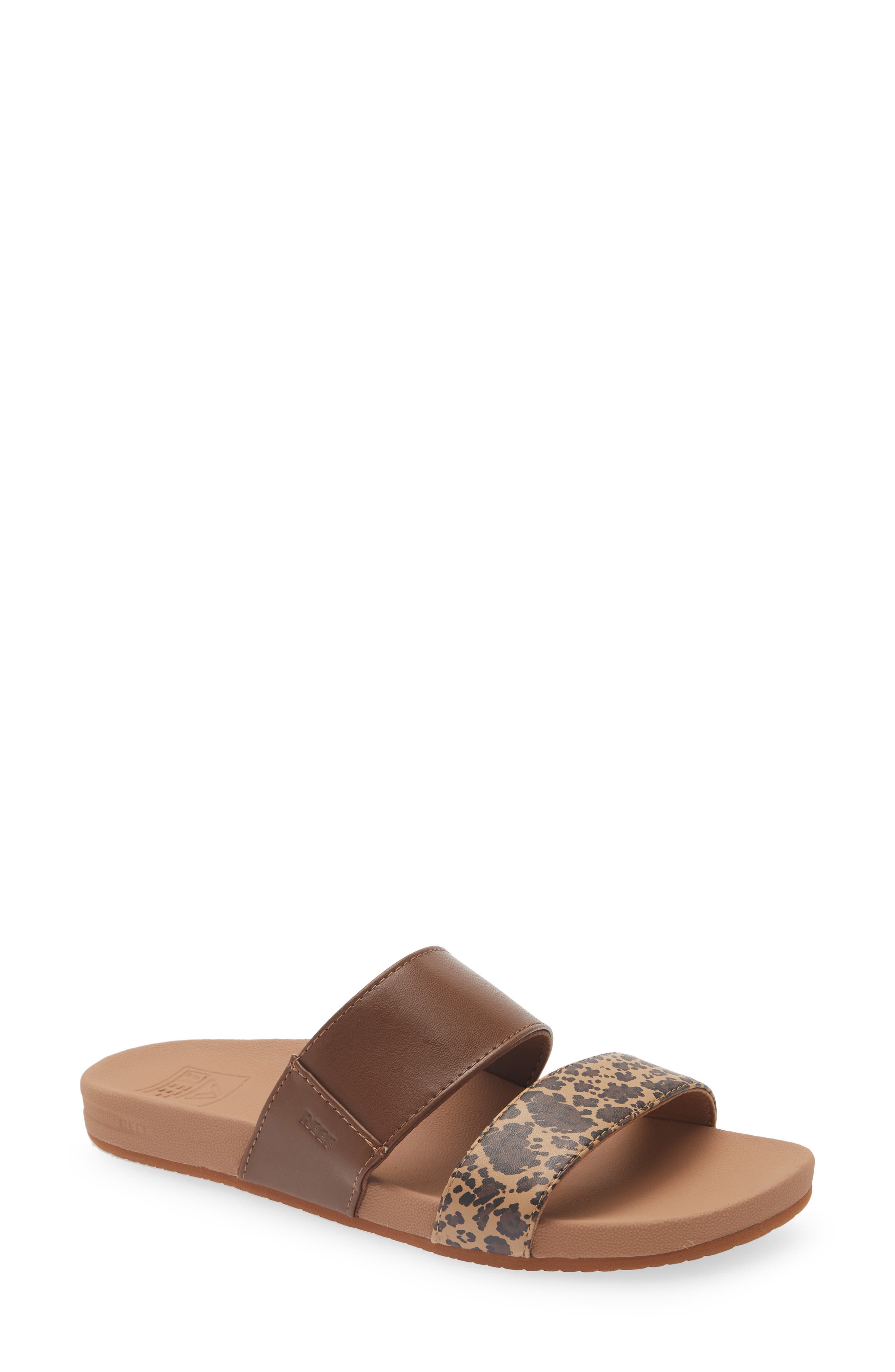 Reef Kaia Slide Sandal, Main, color, Brown Leopard