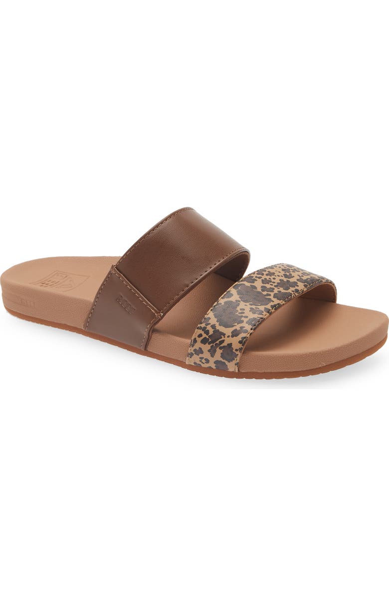 Reef Kaia Slide Sandal, Main, color, Brown Leopard