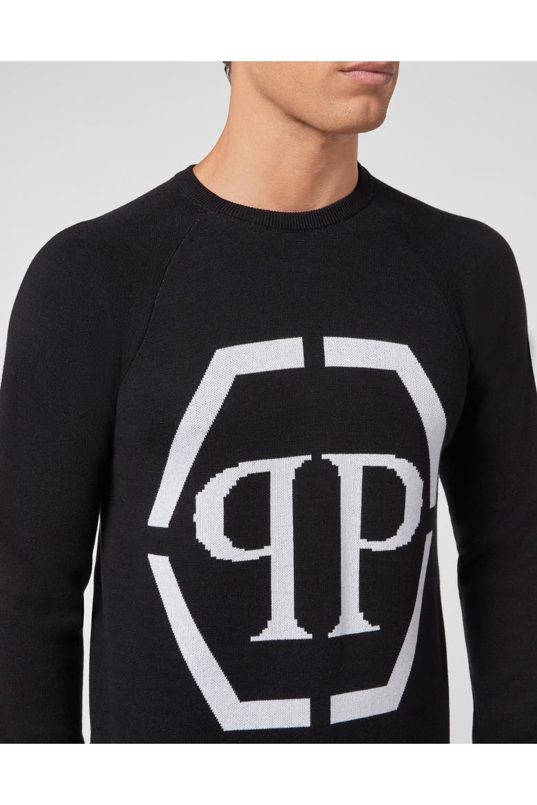 Pullover Round Neck Men, Alternate, color, black