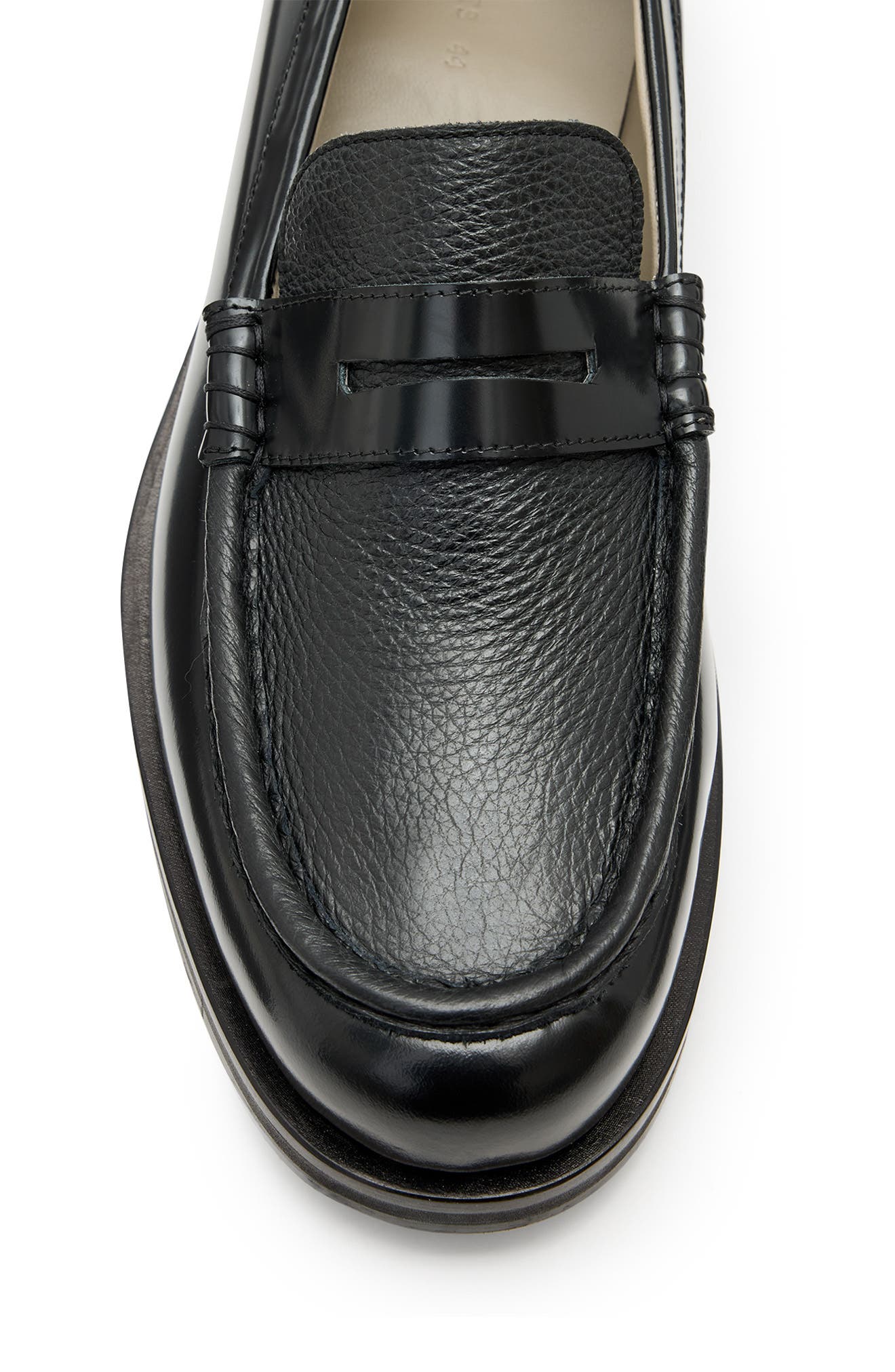 AllSaints Bloom Penny Loafer, Alternate, color, Black