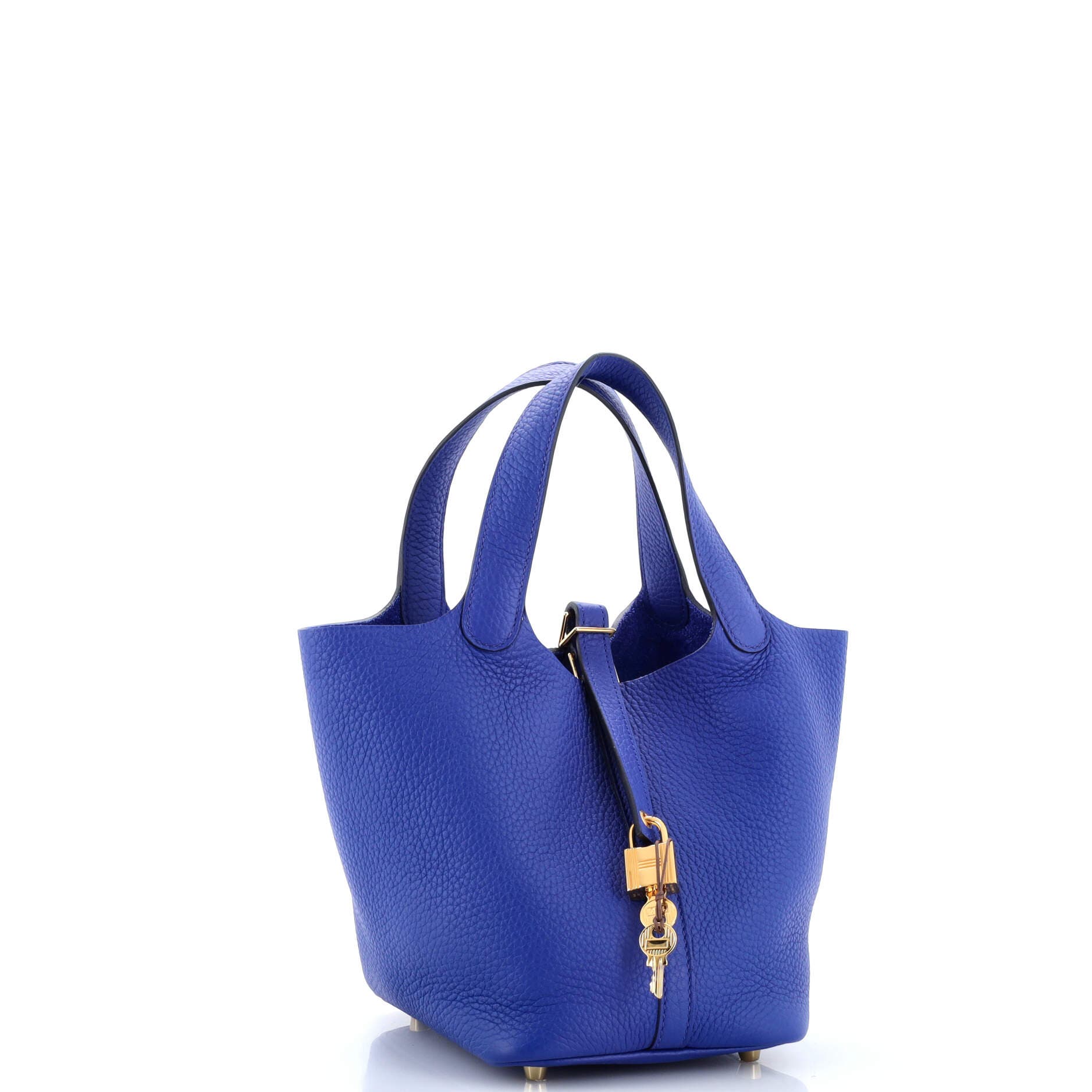 Pre-Owned Hermes Picotin Lock Bag Clemence PM, Alternate, color, Bleu Royal