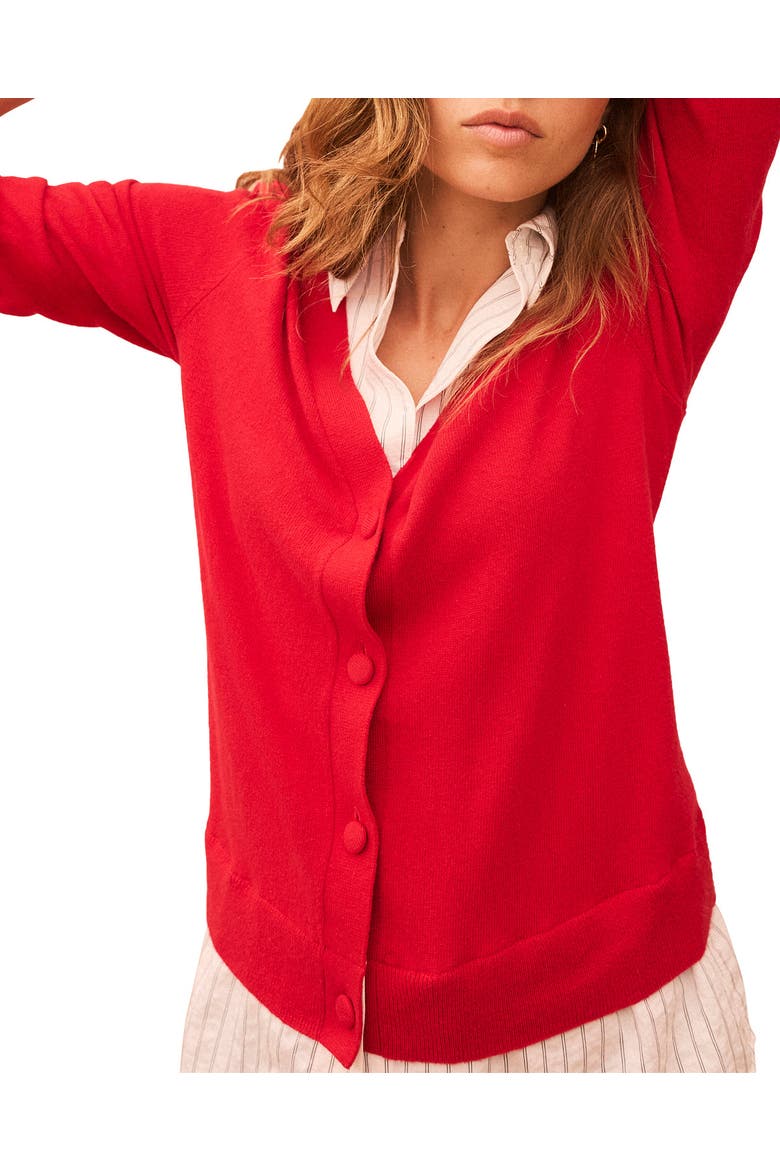 Cotton Blend Layered Knit Shirt, Alternate, color, Red