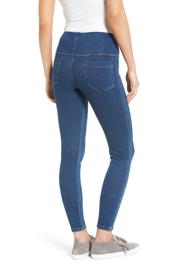 'Lyssentials Toothpick Denim Leggings, Alternate, color, MID WASH