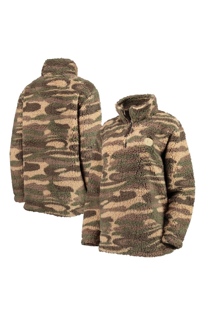 G-III SPORTS BY CARL BANKS Women's G-III Sports by Carl Banks Camo Boston Bruins Sherpa Quarter-Zip Jacket, Main, color, Camo