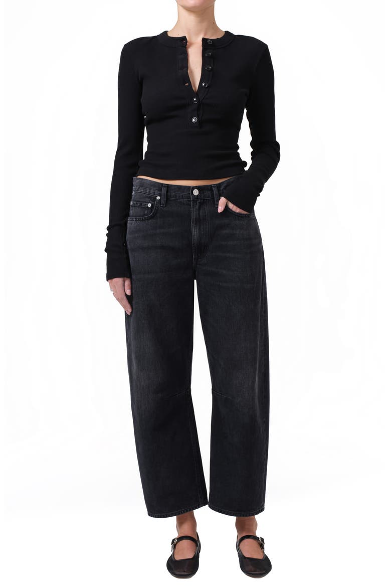 Miro High Waist Barrel Jeans, Alternate, color, DOMINO