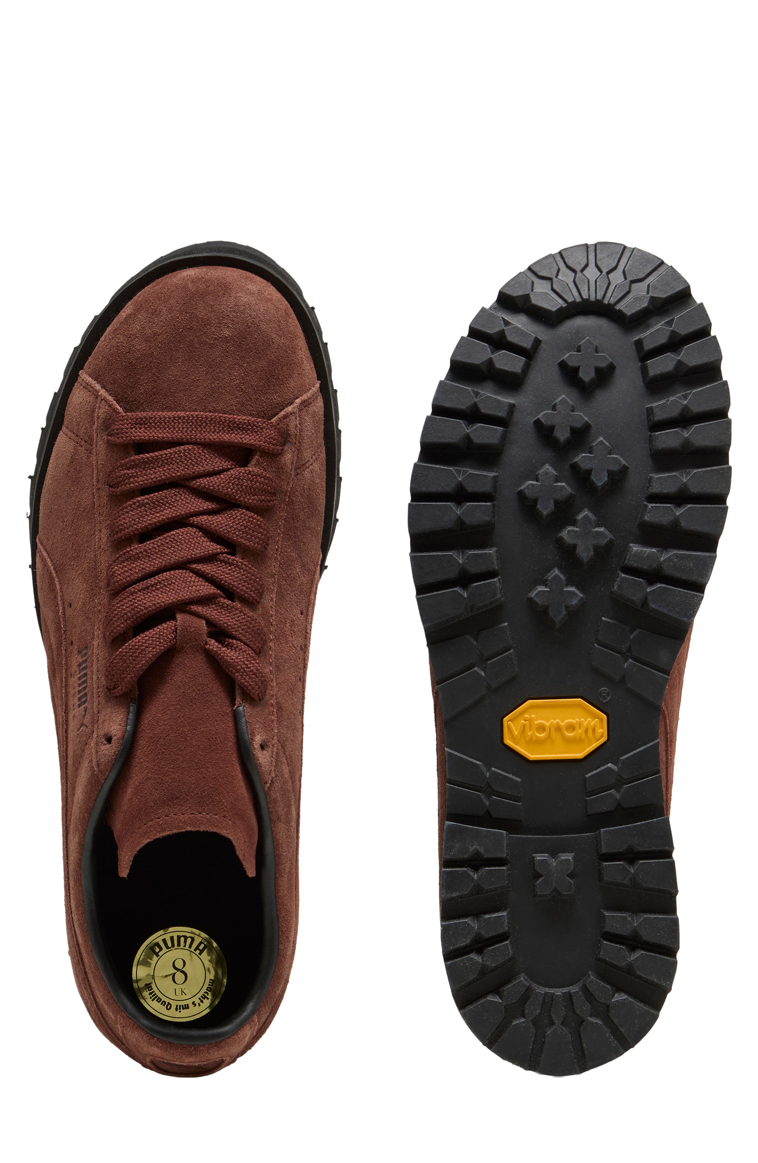 Suede Vibram Sneaker, Alternate, color, CHOCOTART/ PUMA BLACK