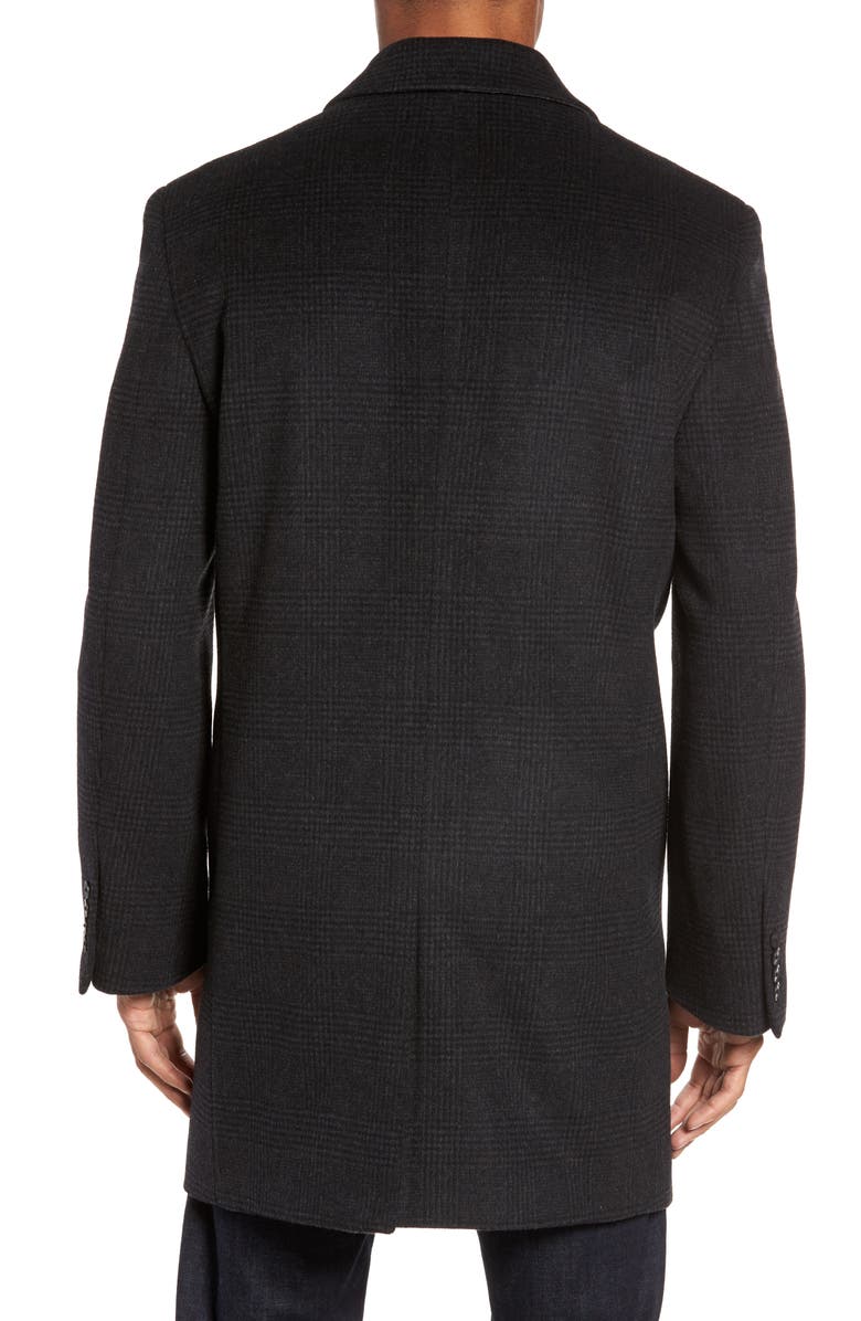 Hart Schaffner Marx Turner Plaid Wool Blend Topcoat, Alternate, color,