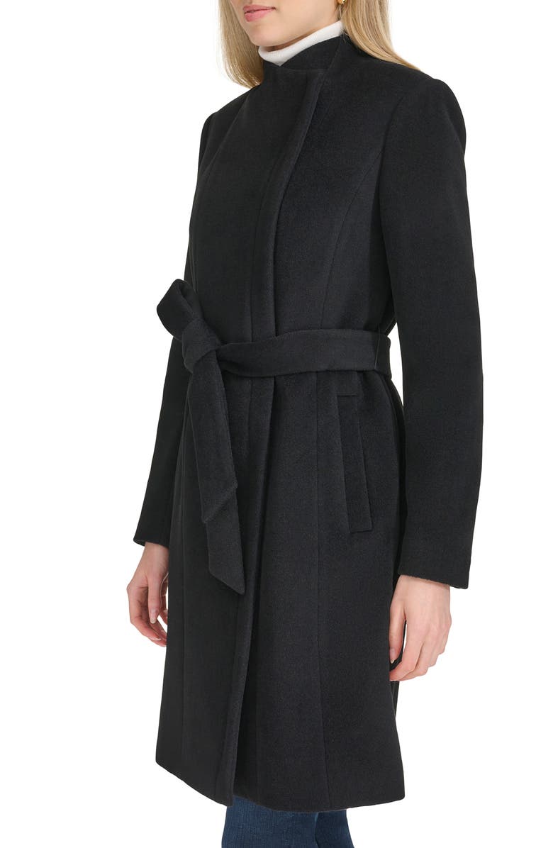 Cole Haan Belted Wool Blend Coat, Alternate, color,