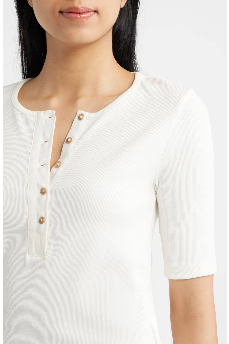 Henley Tee, Alternate, color, SNOW WHITE